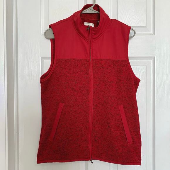 Frank & Oak Red Full Zip Fleece Vest | Outdoor Core Warm Layer Small - Picture 1 of 9